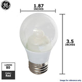 GE 1w A15 Red LED Bulb 80Lm Party Lights Lamp - BulbAmerica