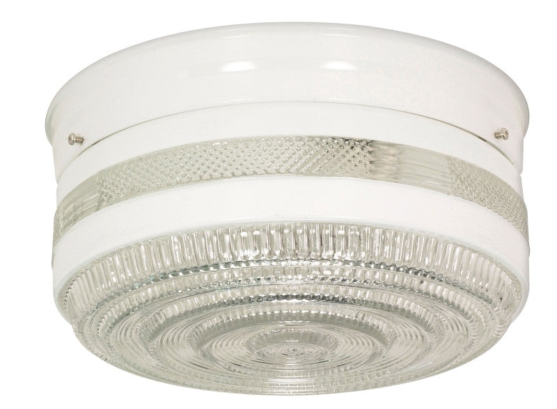 Nuvo 77-099 Two Lights White Large Drum Shade Flush Mount Ceiling Fixture