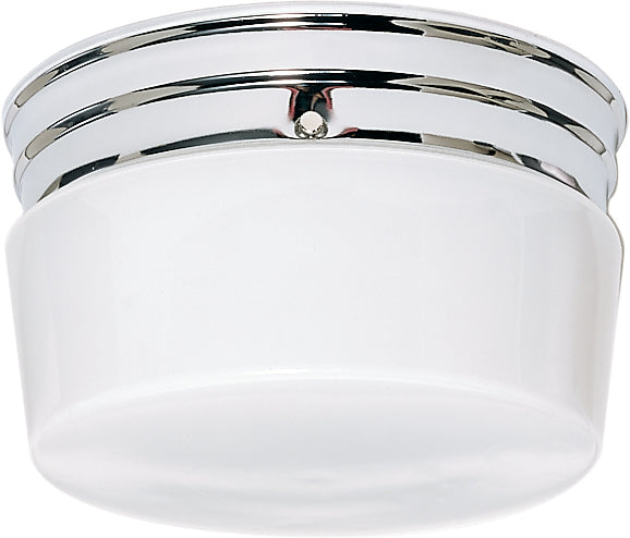 2 Light - 8" - Flush Mount - Medium White Drum