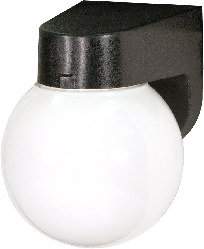Nuvo 1-Light 6" Porch Outdoor Wall Light w/ Lexan Globe and Black Finish