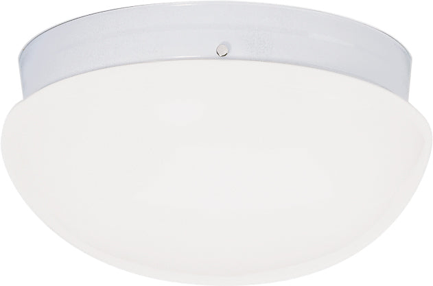 Nuvo 2-Light 12" Flush Mount Large White Mushroom Glass in White Finish