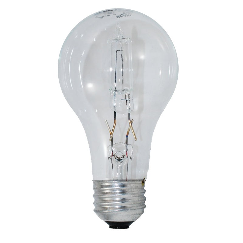 GE 53W A19 Halogen Clear Energy-Efficient - replace 75w Incand - 2 bulbs