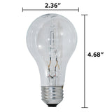 GE 53W A19 Halogen Clear Energy-Efficient - replace 75w Incand - 2 bulbs - BulbAmerica