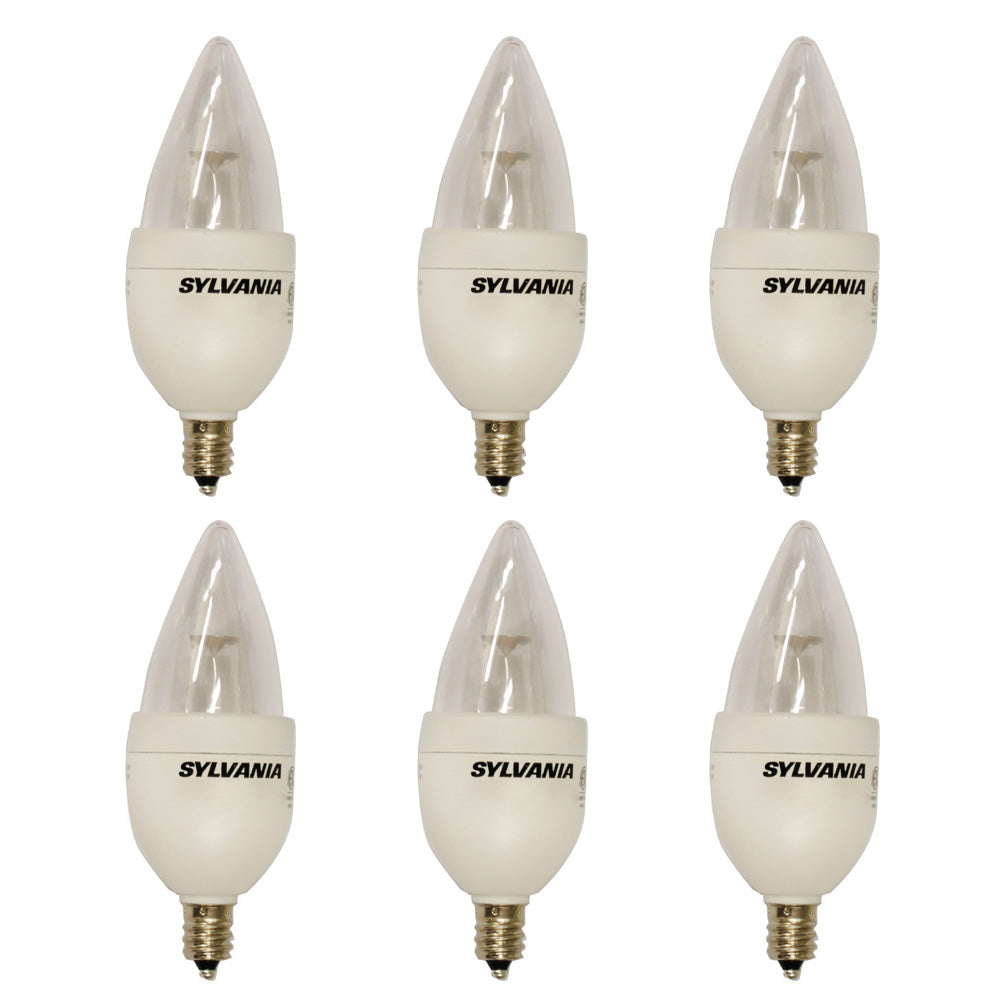 Sylvania 4w 120v B10 E12 2700k Dimmable LED Light Bulb - 6 pack