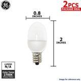 GE 0.5w C7 Clear LED lamp Warm White Candelabra Base - 2 bulbs - BulbAmerica