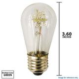 SUNLITE 0.8W 110V S14 E26 GREEN LED Light Bulb - BulbAmerica