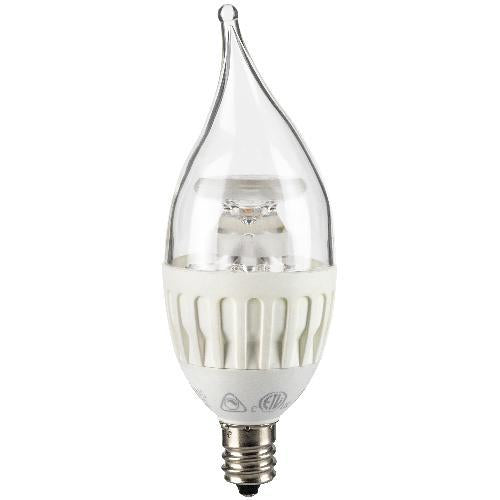 SUNLITE 4.5W Candelabra Dimmable LED E12 base Flame Warm White Light Bulb