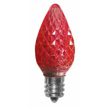 6Pk - SUNLITE 0.4W 120V C7 Red E12 3LED Light Bulb