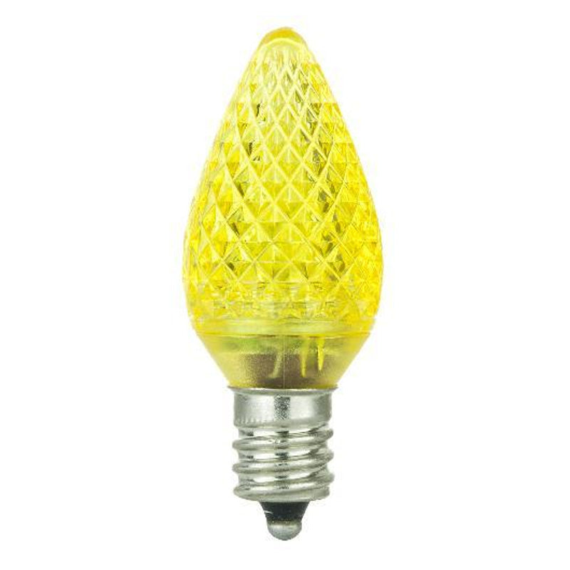 6Pk - SUNLITE 0.4W 120V C7 Yellow E12 3LED Light Bulb