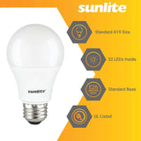 3Pk - Sunlite 14W LED A19 6500K - Daylight 1500LM Non-Dimmable Bulb - 100w Equiv - BulbAmerica