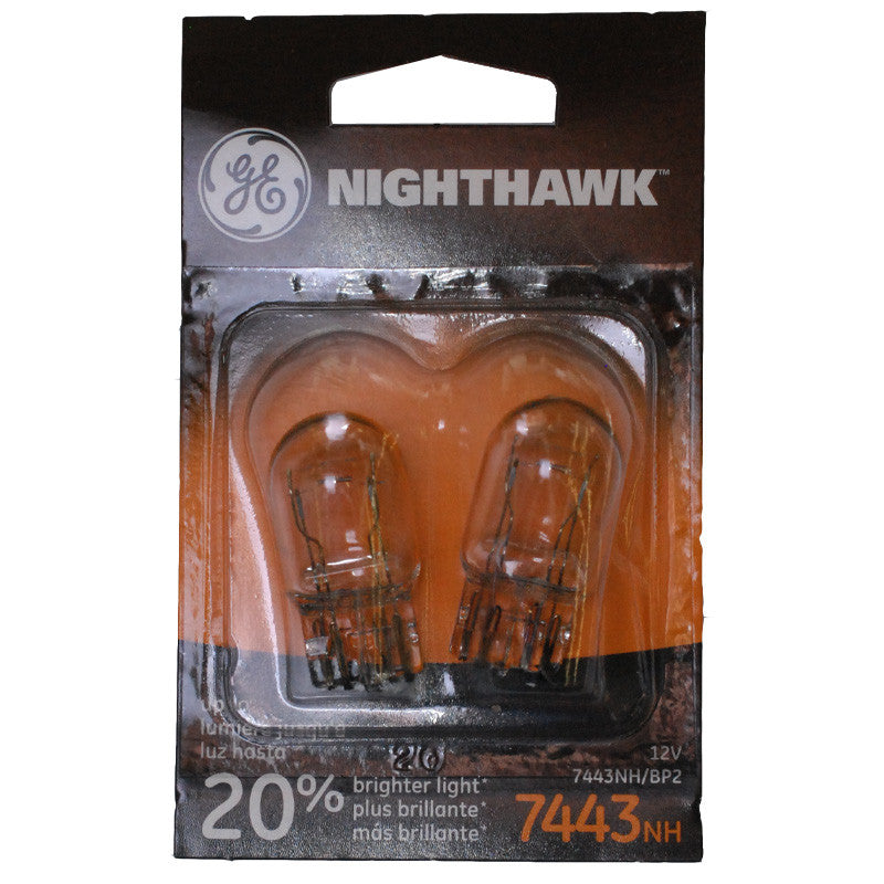 2 Bulbs - GE 89248 7443 NH - 25w T7 12v Wedge 103x16DQ NightHawk Automotive bulb