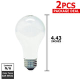 GE 60w 120v A-Shape A19 Soft White E26 Incandescent lamp - 2 bulbs - BulbAmerica