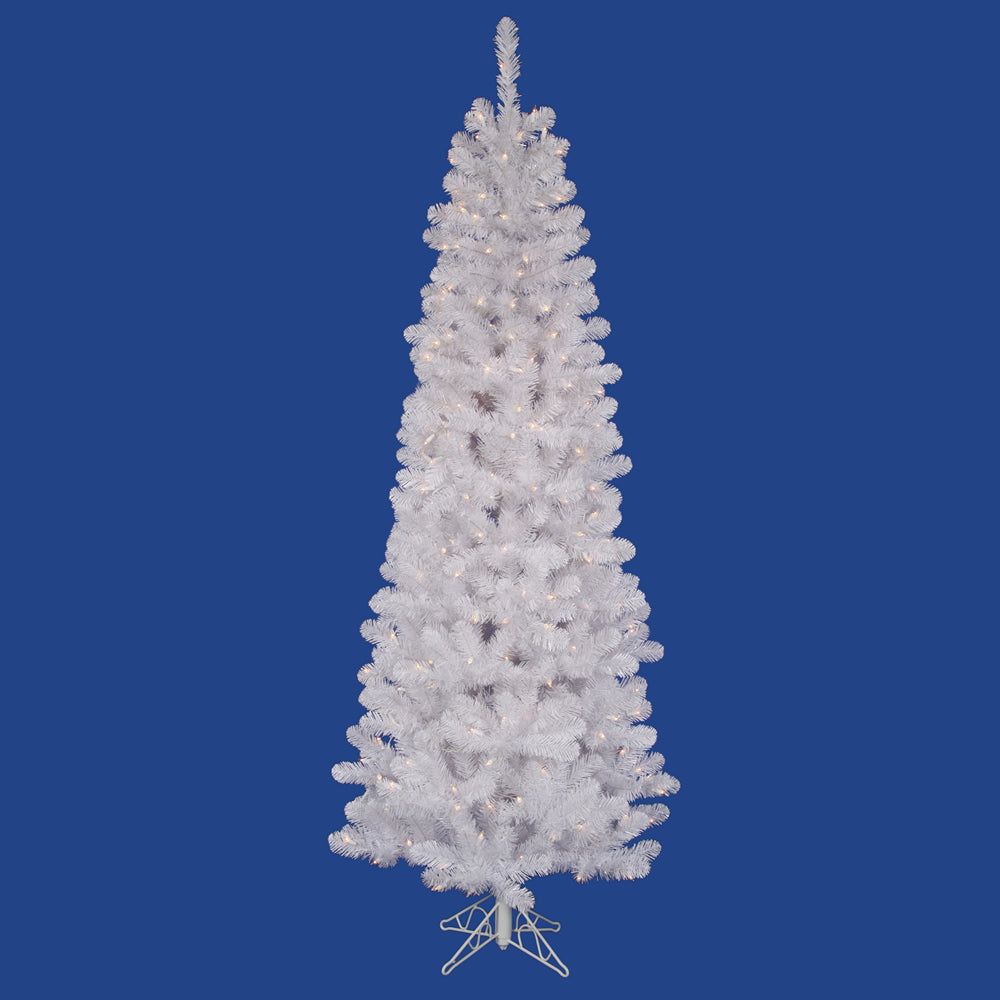 Vickerman 6.5Ft. White 493 Tips Christmas Tree 200 Warm White Wide Angle LED