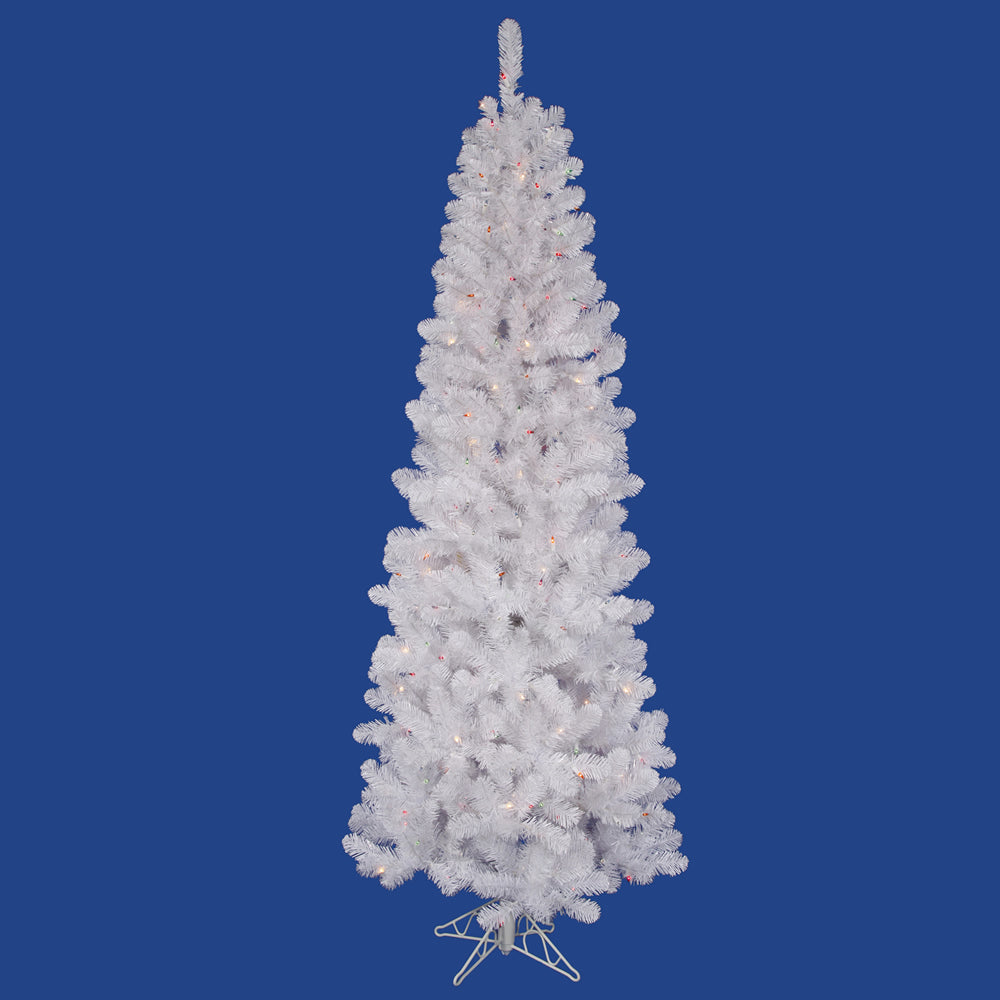 Vickerman 5.5Ft. White 343 Tips Christmas Tree 200 Multi-color Dura-Lit