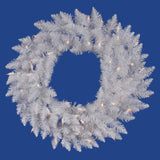 Vickerman 24in. Sparkle White 110 Tips Wreath 50 Pure White Wide Angle LED