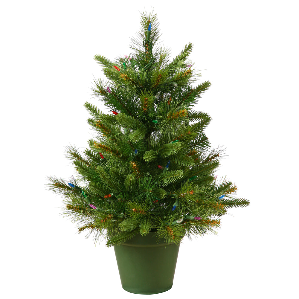 Vickerman 2Ft. Green 76 Tips Christmas Tree 50 Clear Dura-Lit