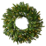 Vickerman 36in. Green 210 Tips Wreath 100 Warm White Italian LED Lights