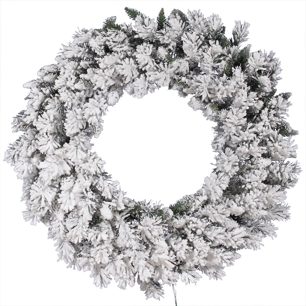 Vickerman 42in. Flocked White on Green 224 Tips Wreath