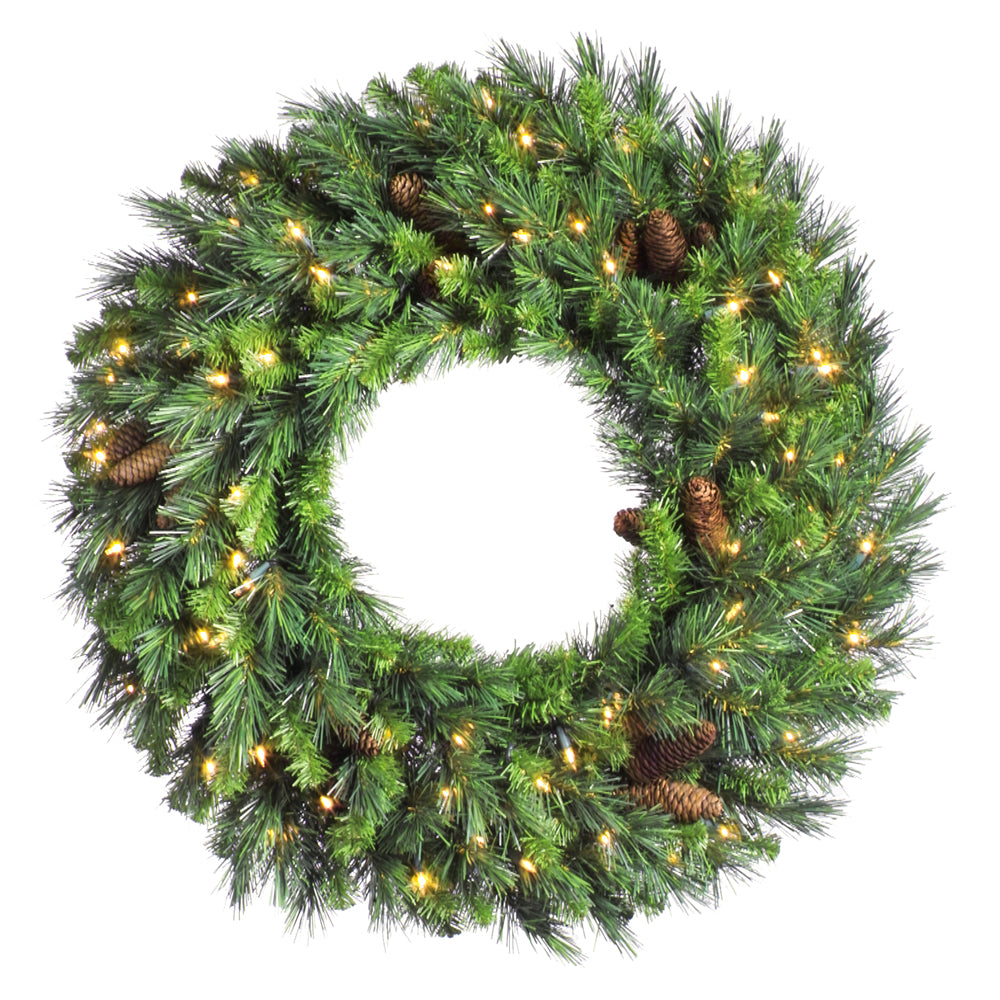 Vickerman 42in. Wreath Cheyenne Pine Green 360 Tips  20 Cones - UNLIT