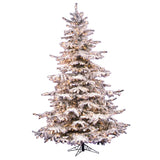 Vickerman 10Ft. Flocked White on Green 2302T Christmas Tree 1450 Clear Dura-Lit