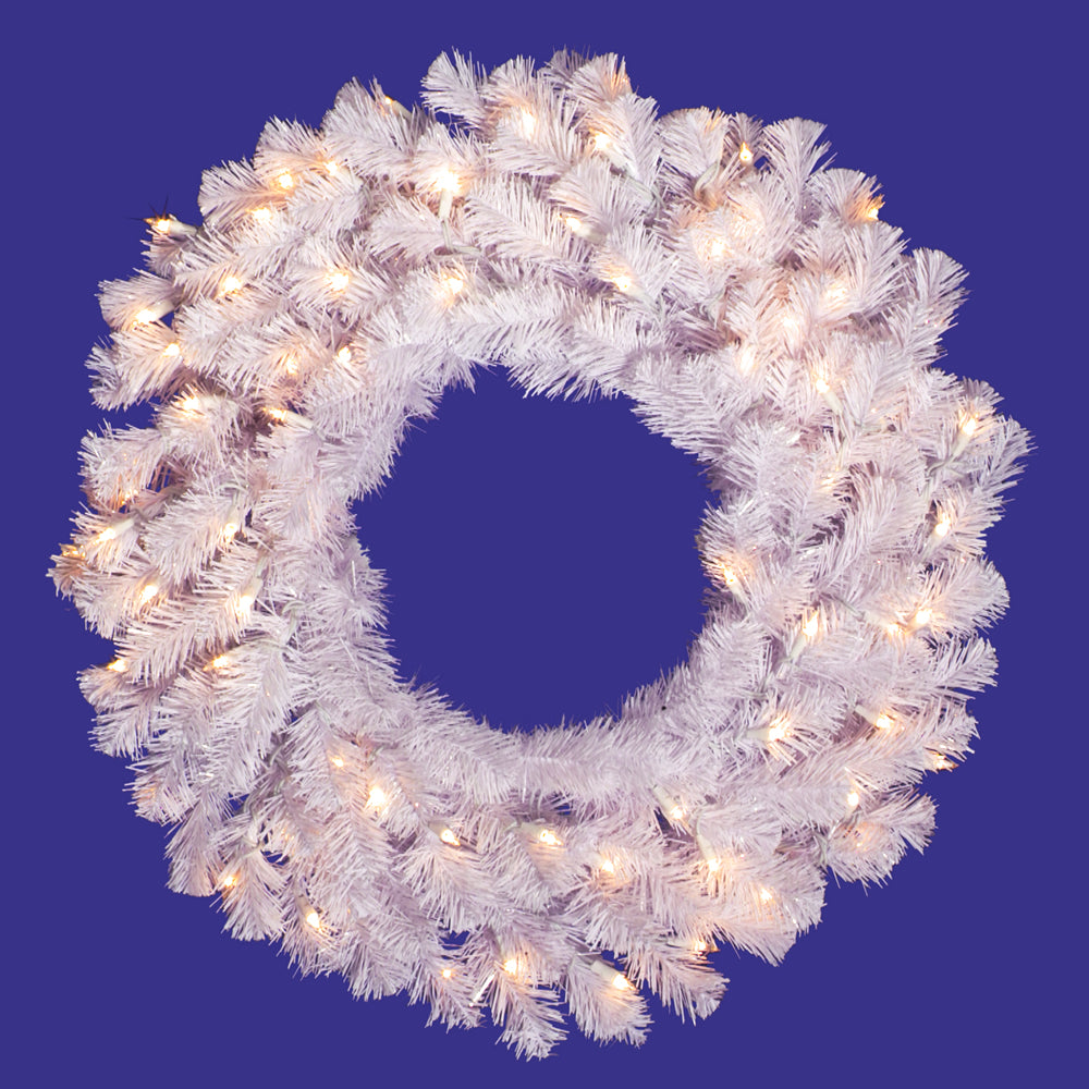 Vickerman 60in. White 480 Tips Wreath 280 Clear Dura-Lit Lights