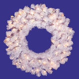 Vickerman 24in. White 110 Tips Wreath 50 Clear Dura-Lit Lights