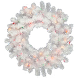 Vickerman 30in. White 230 Tips Wreath 50 Frosted Warm White Wide Angle LED