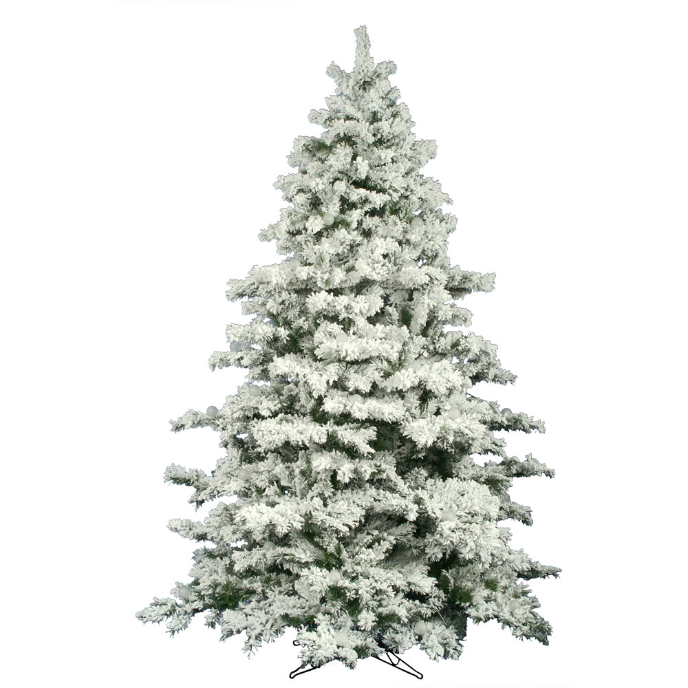 Vickerman 10Ft. Flocked White on Green 2883 Tips Christmas Tree