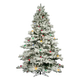 Vickerman 9Ft Flocked White on Green 2059T Christmas Tree 900 Multi-Color Lights