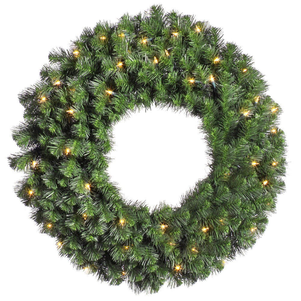Vickerman 36in. Green 320 Tips Wreath 100 Clear Dura-Lit Lights