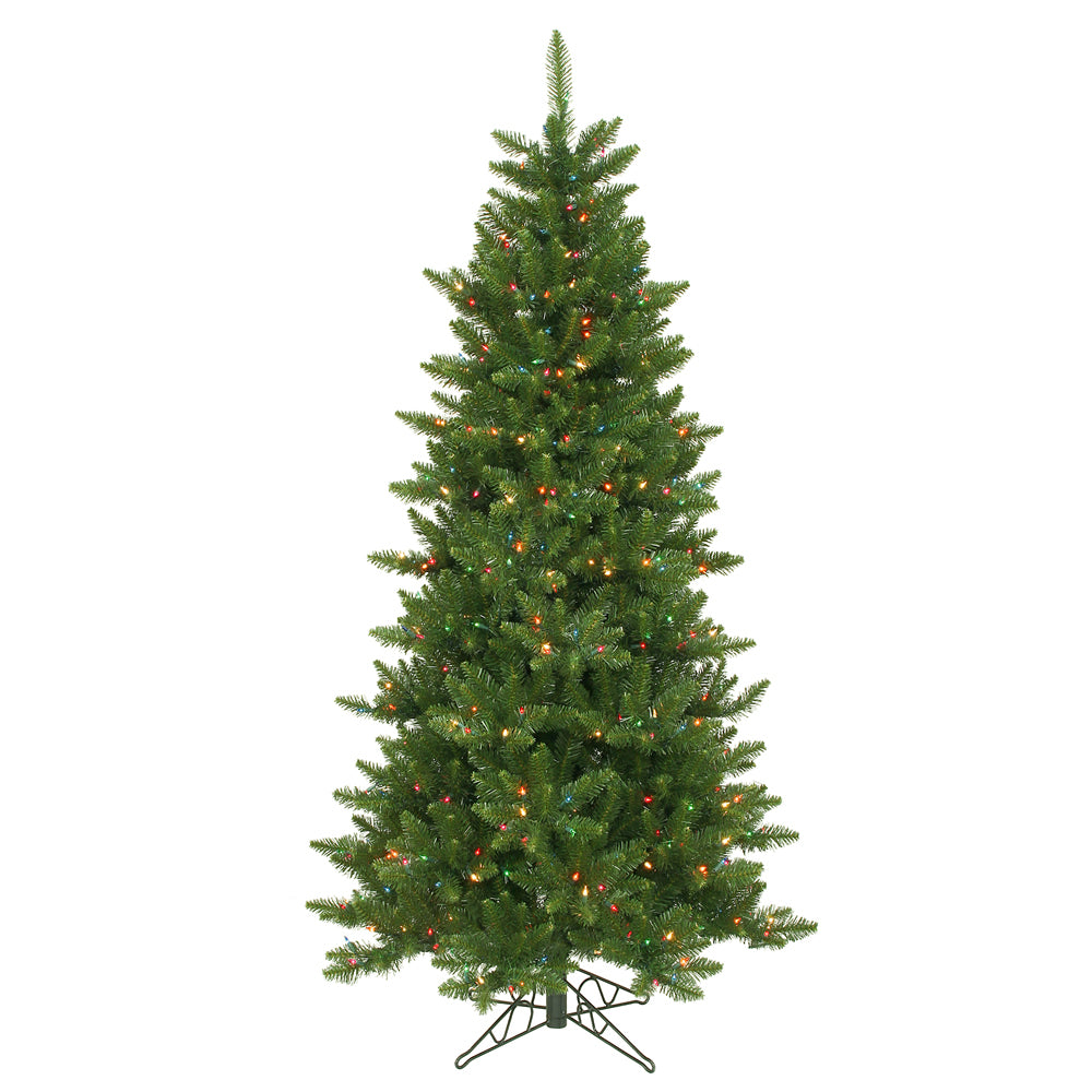 Vickerman 6.5Ft. Green 1078 Tips Christmas Tree 550 Multi-color Dura-Lit