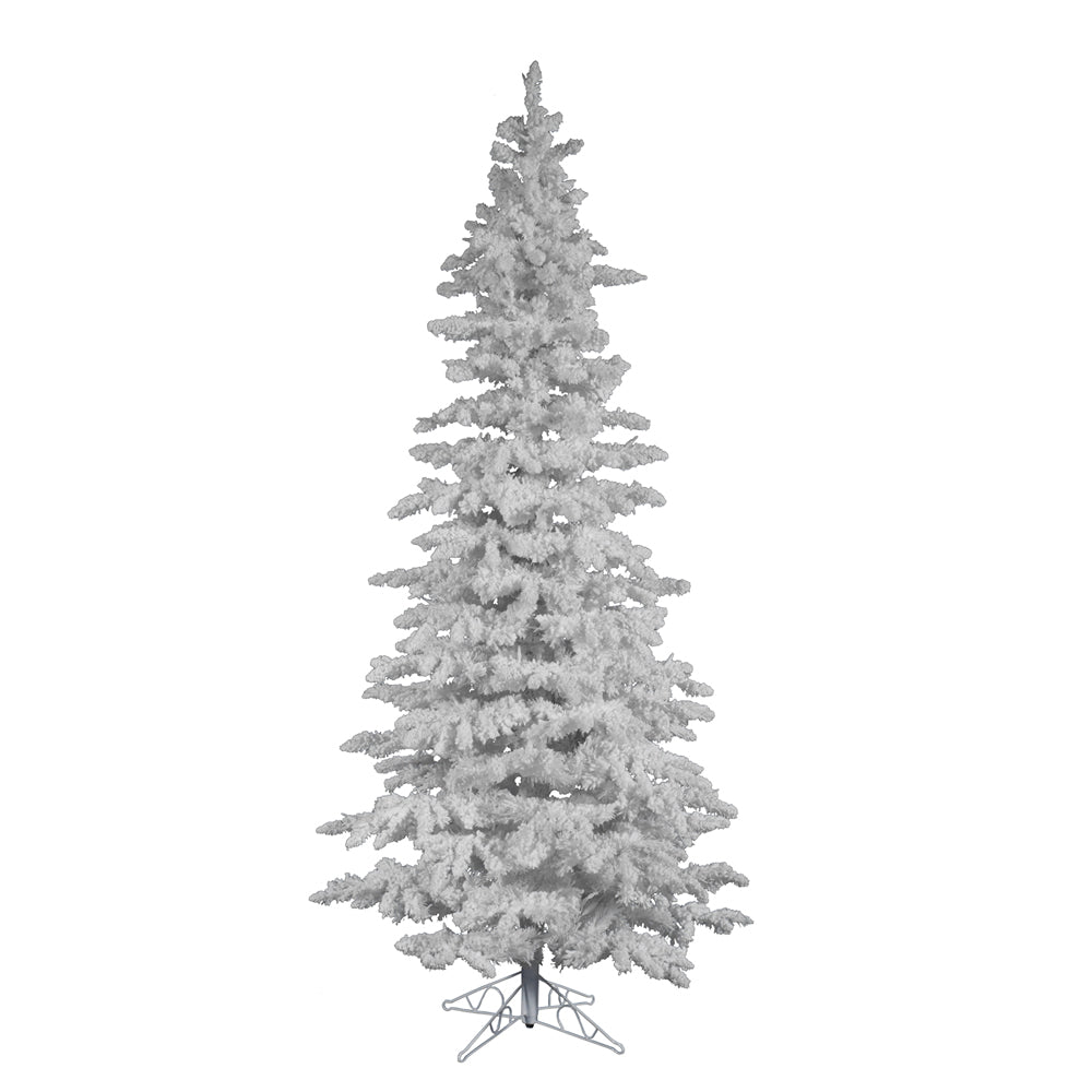 Vickerman 6.5Ft. Flocked White on White 744 Tips Christmas Tree