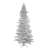 Vickerman 7.5Ft. Flocked White on White 1019 Tips Christmas Tree