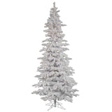 Vickerman 6.5Ft. Flocked White on White Tips Tree 270 Warm Wh Italian LED Lights