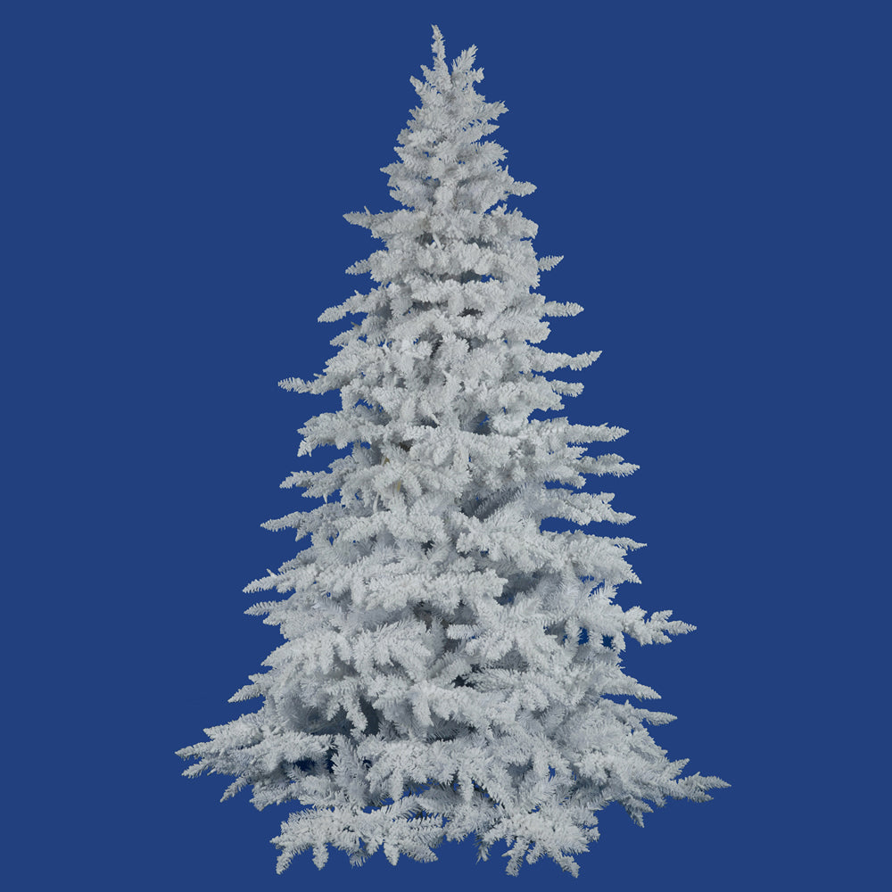 Vickerman 12Ft. Flocked White on White 4979 Tips Christmas Tree