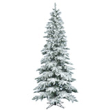 Vickerman 7.5Ft. Flocked White on Green 1019 Tips Christmas Tree