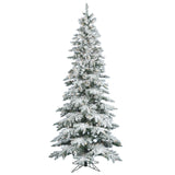 Vickerman 7.5Ft. Flocked White on Green 1019T Christmas Tree 360 Warm White LED