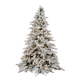 Vickerman 14Ft. Flocked White on Green 6947T Christmas Tree 3050 Clear Dura-Lit