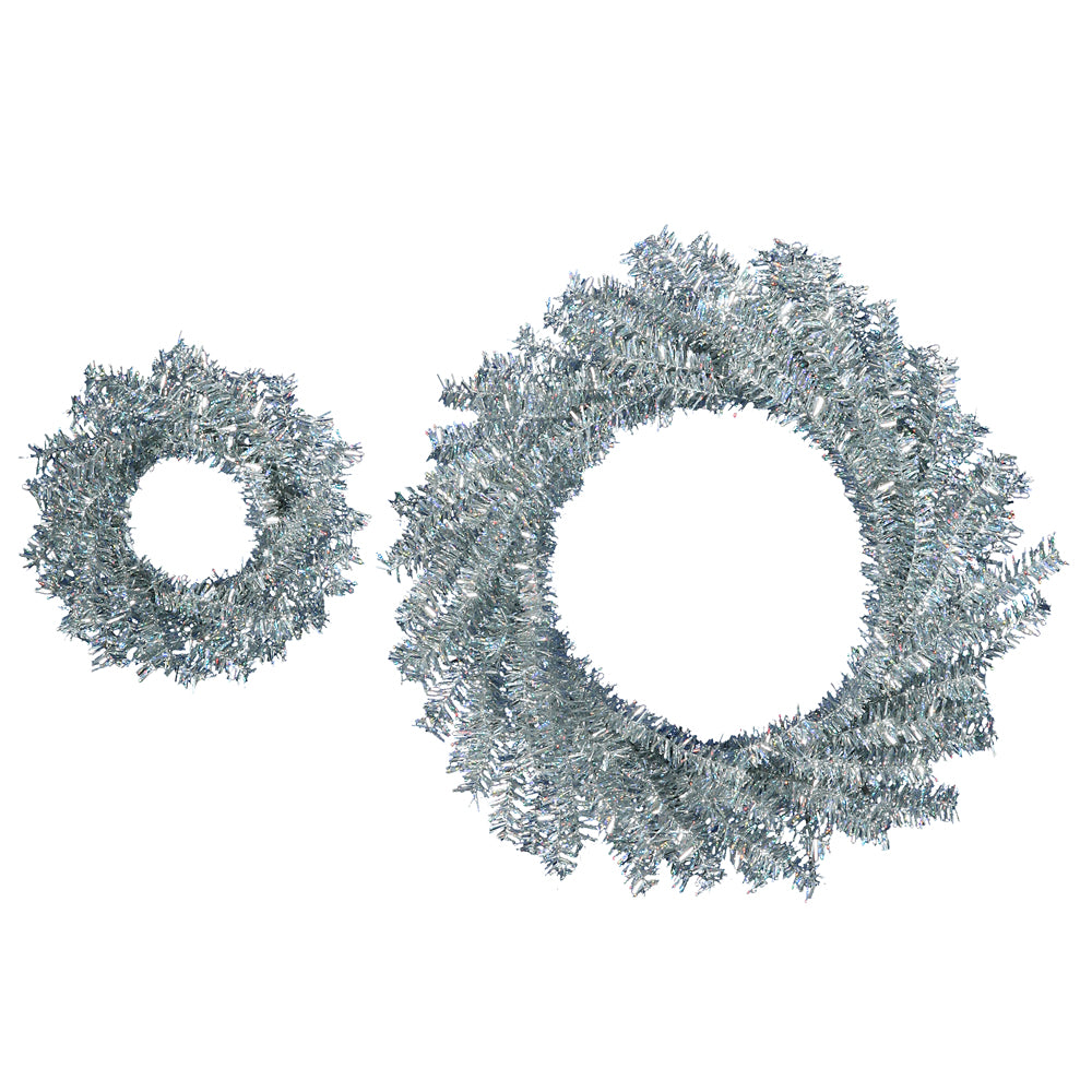 2 Pack - Vickerman 2 Silver Wreaths Set 10in and 18in