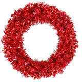 Vickerman 30in. Red 260 Tips Wreath 70 Red Mini Lights - BulbAmerica