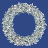Vickerman 36in. Silver 320 Tips Wreath 100 Clear Mini Lights - BulbAmerica