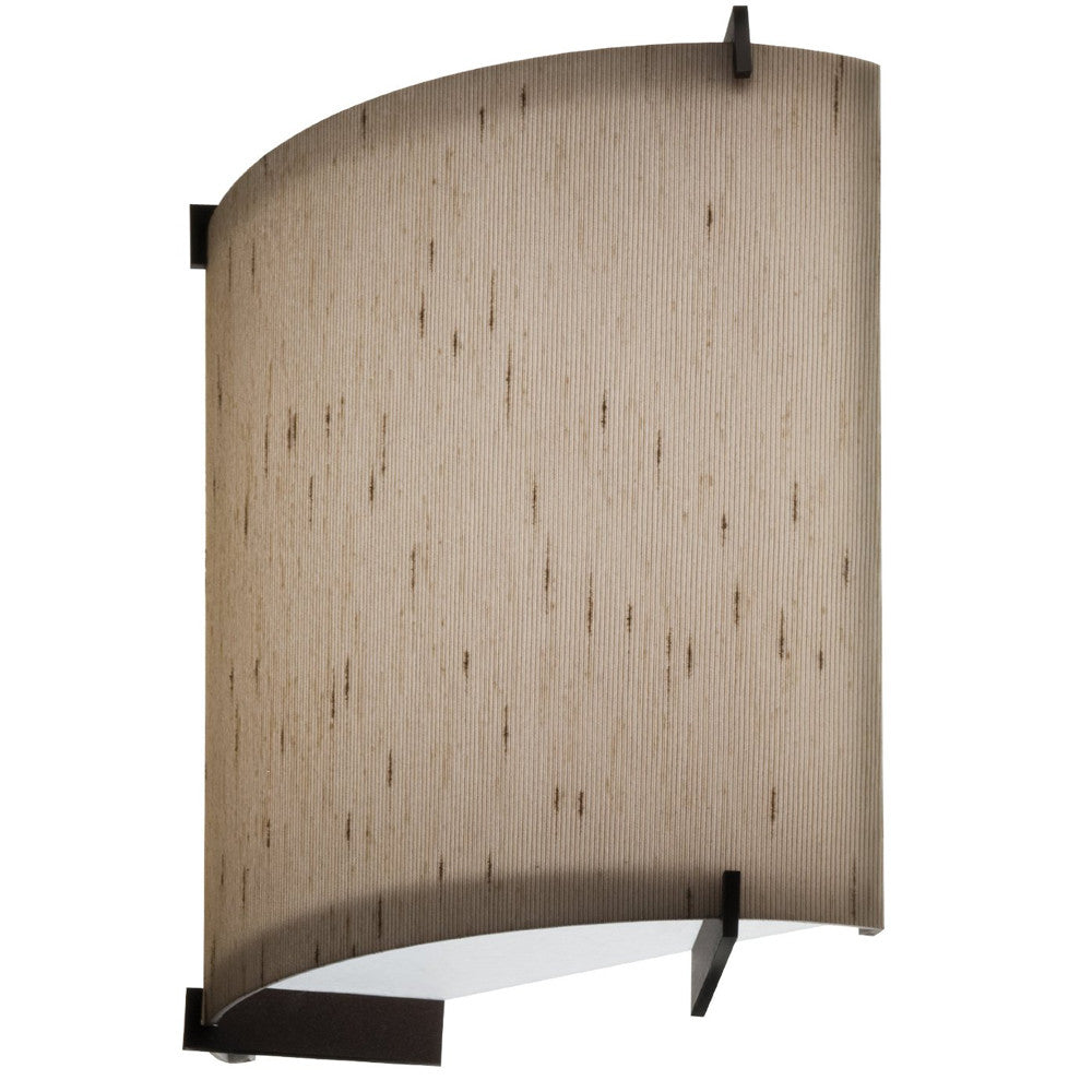 Lithonia DLSD7 BZ F08 Half Cylinder Umbria Linen with Prongs Sconce, Bronze