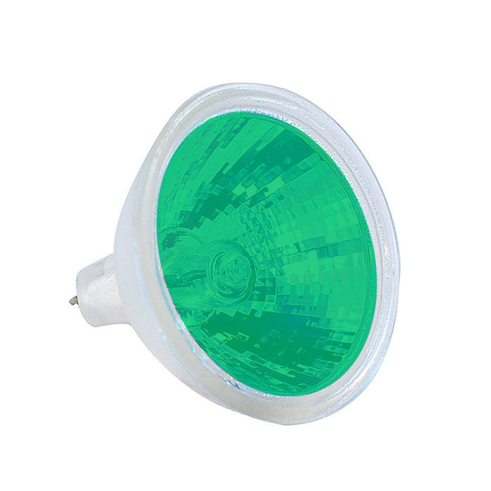 EXT/G BulbAmerica MR16 50w 12v Green Color GU5.3 w/ Front Glass Halogen Bulb