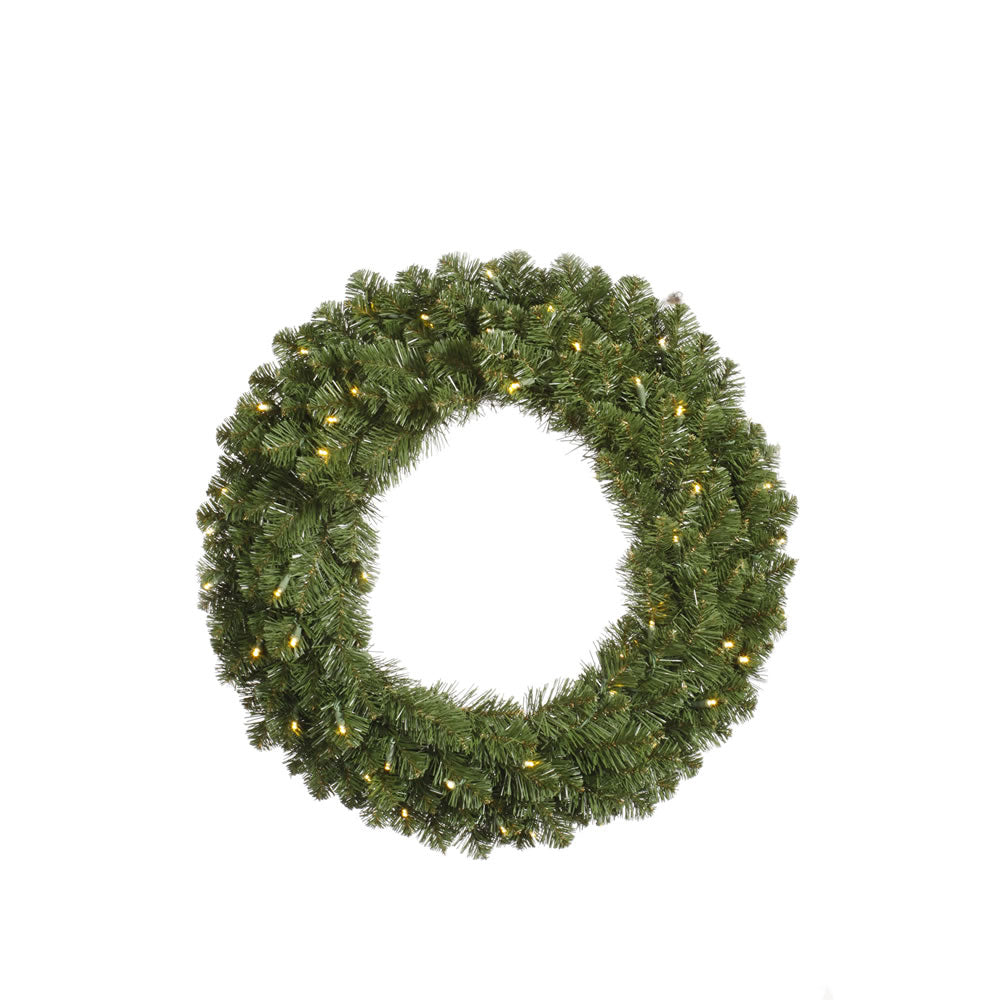 Vickerman 30in. Green 180 Tips Wreath 50 Warm White Wide Angle LED