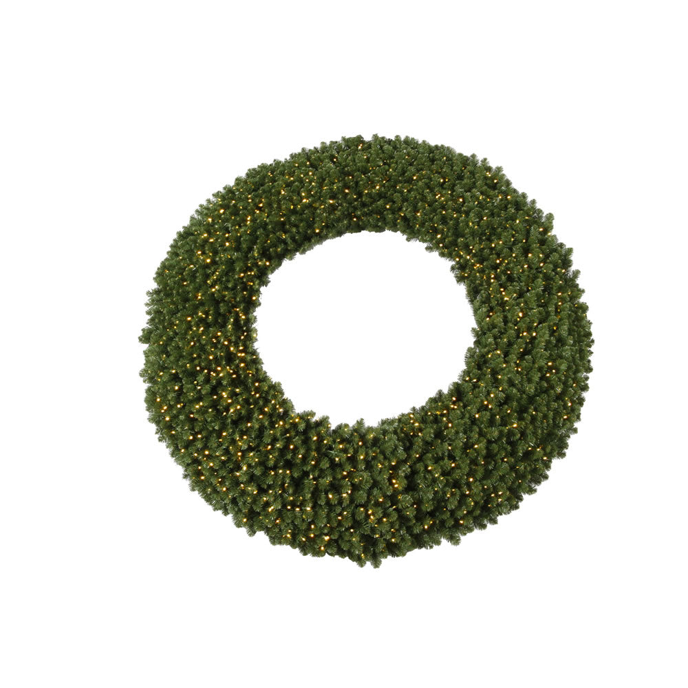 Vickerman 300in. Green 16200 Tips Wreath 4800 Warm White Wide Angle LED
