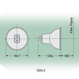 USHIO EKP 80w 30v MR16 3400K GX5.3 Bi-Pin base halogen lamp - BulbAmerica