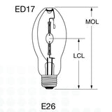GE 12381 MXR 100W ED17 E26 PulseArc Multi-Vapor Quartz Metal Halide Bulb_1
