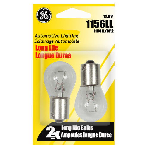 GE  1156 LL - Long Life 27w 12.8v S8 Automotive Lamp - 2 Bulbs