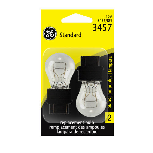 GE 14387 3457 - 27w 12.8v S8 C-6 Wedge Base Automotive bulb - 2 Light Bulbs