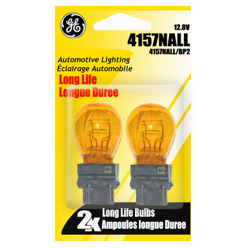 GE  4157 NA LL - Amber Long Life 27w 12.8v S8 Automotive lamp - 2 Bulbs